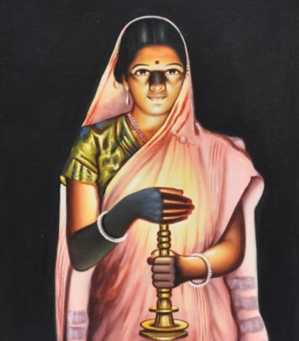 Lady with a Lamp 12 × 15 inches (Framed)