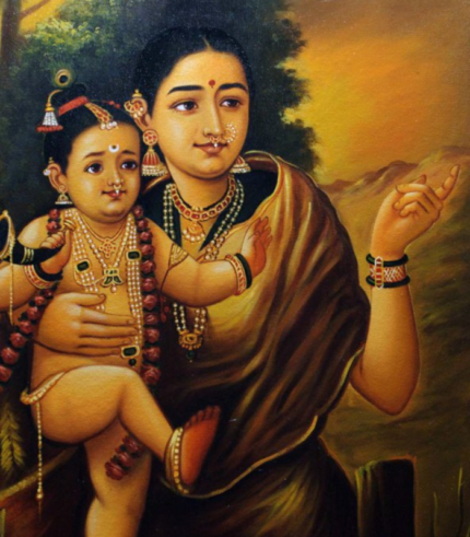 Yashoda with Krishna 22 × 36 inches (Framed)