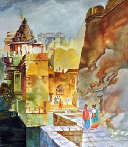 Varanasi – Whispers of a Sacred Ghat 18 × 24 Inches