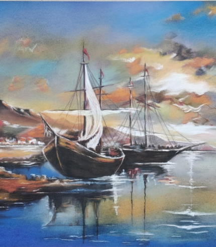 Harbor at Golden Hour 15 × 18 Inches