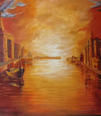 Saffron Solitude 5 ft × 7 ft